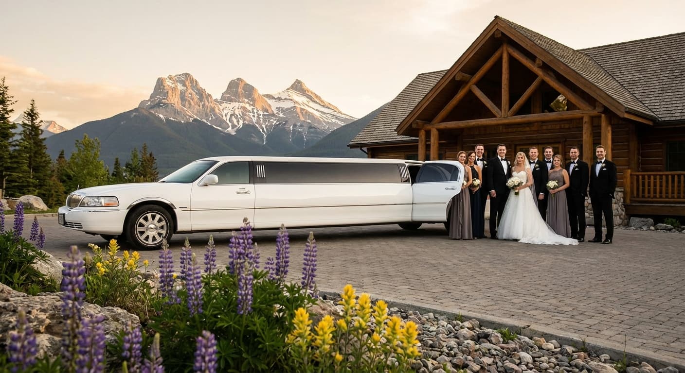 Wedding transportation in Canmore and Banff Rocky Mountains