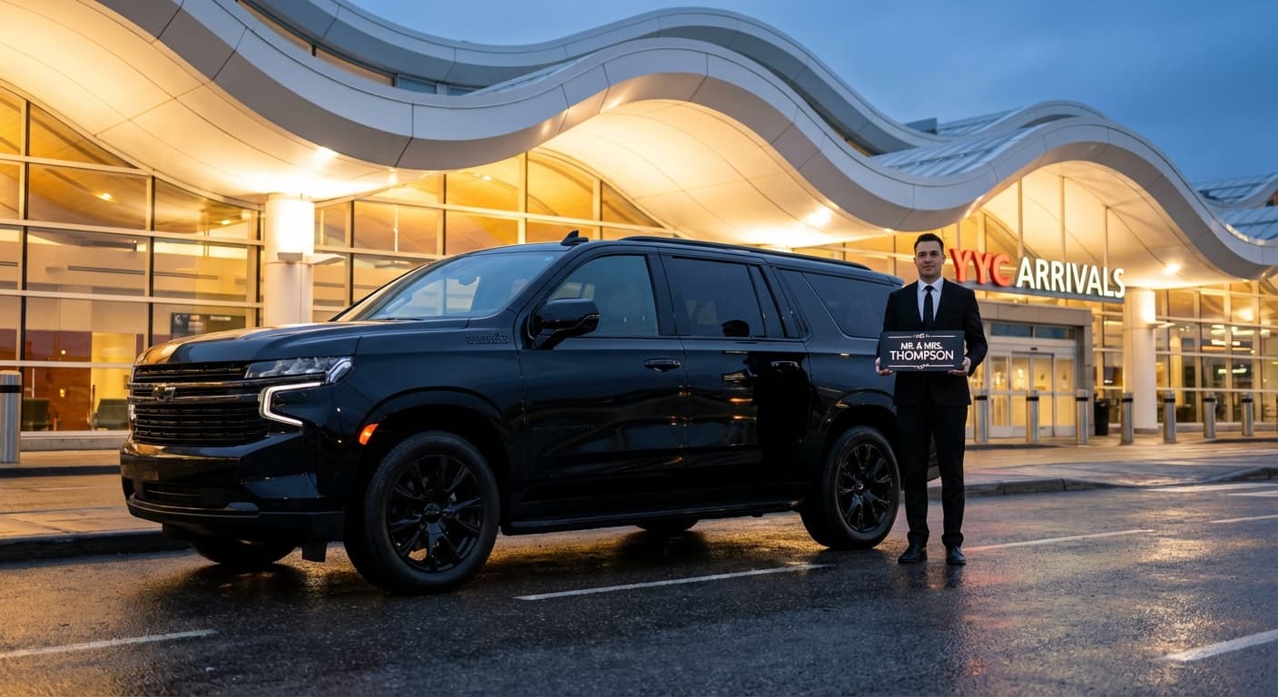 Premium Airport Transfer Service - Black Suburban at Calgary Airport